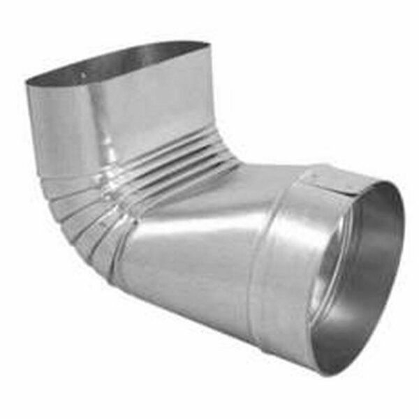 Imperial Mfg Imperial Round to Oval Boot, 6 in L, 90 deg Angle, 30 ga Gauge, Galvanized GV2098